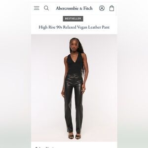 Abercrombie High Rise relaxed fit vegan leather pants